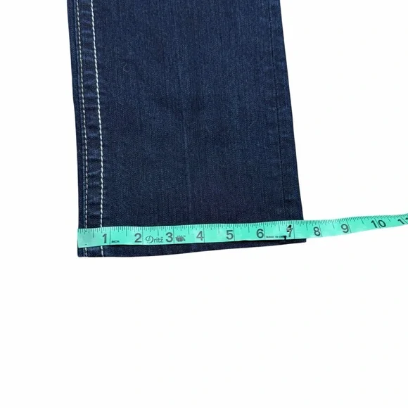 Miss Me Dark Wash Low Rise Studded Embroidered Easy Straight Jeans - Size 27 - Picture 14 of 14